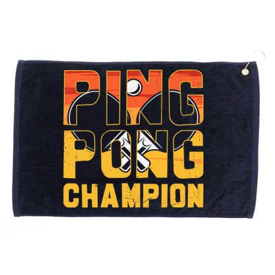 Ping Pong Champion Funny Table Tennis Player Retro Grommeted Golf Towel