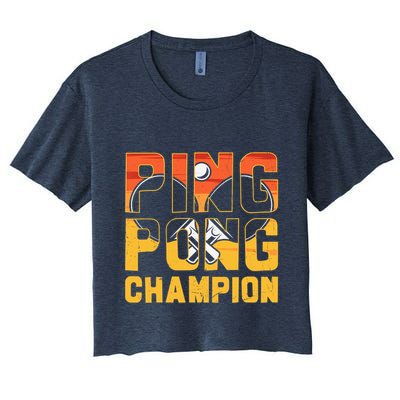 Ping Pong Champion Funny Table Tennis Player Retro Crop Top