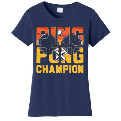 Ping Pong Champion Funny Table Tennis Player Retro Women's T-Shirt