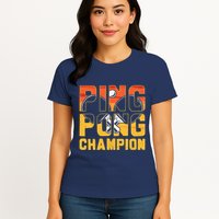 Ping Pong Champion Funny Table Tennis Player Retro Womens T-Shirt