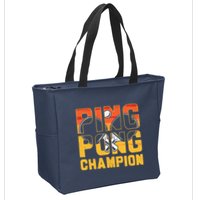 Ping Pong Champion Funny Table Tennis Player Retro Zip Tote Bag