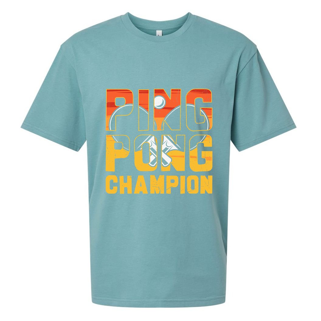 Ping Pong Champion Funny Table Tennis Player Retro Sueded Cloud Jersey T-Shirt