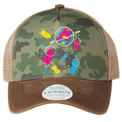 Pan Pride Cat In Space Pansexual Legacy Tie Dye Trucker Hat