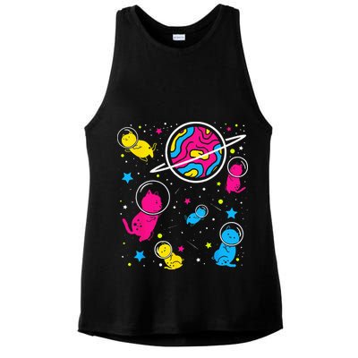 Pan Pride Cat In Space Pansexual Ladies PosiCharge Tri-Blend Wicking Tank