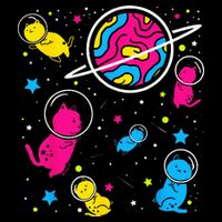 Pan Pride Cat In Space Pansexual Sustainable Bucket Hat