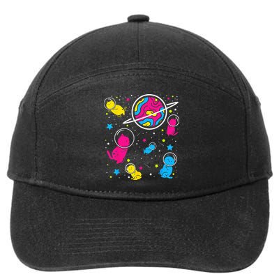 Pan Pride Cat In Space Pansexual 7-Panel Snapback Hat
