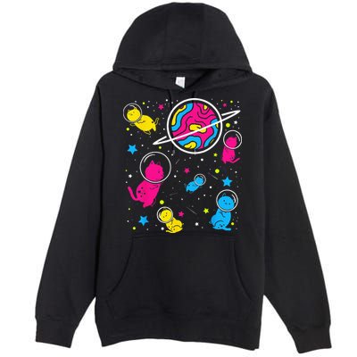 Pan Pride Cat In Space Pansexual Premium Pullover Hoodie