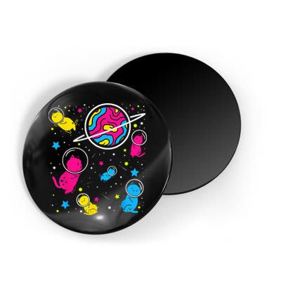 Pan Pride Cat In Space Pansexual Magnet