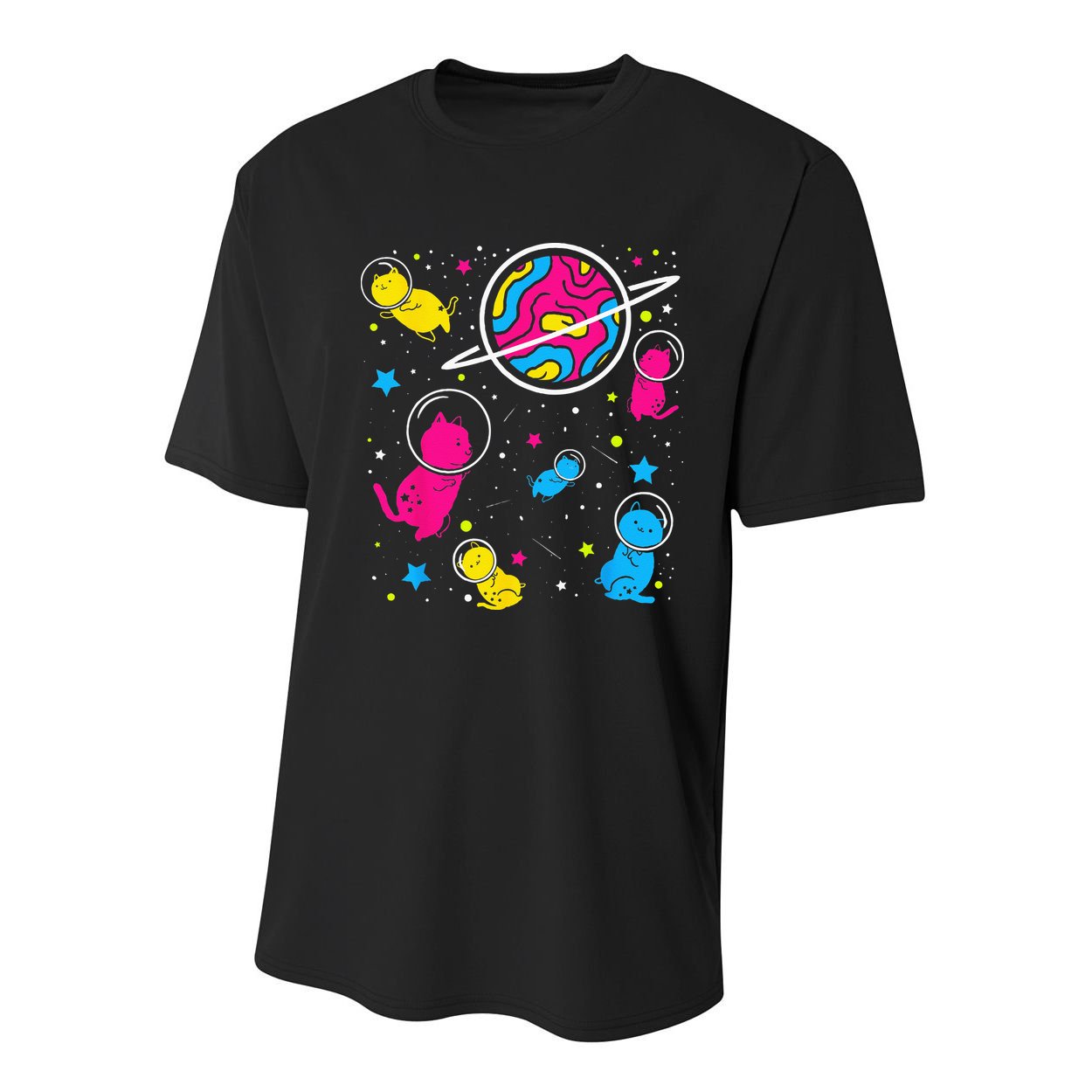 Pan Pride Cat In Space Pansexual Youth Performance Sprint T-Shirt