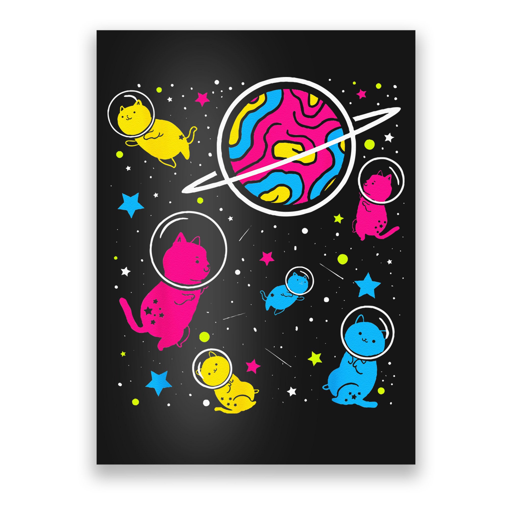 Pan Pride Cat In Space Pansexual Poster
