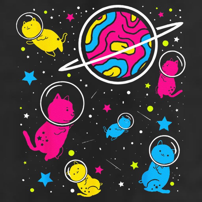 Pan Pride Cat In Space Pansexual 25L Jumbo Tote
