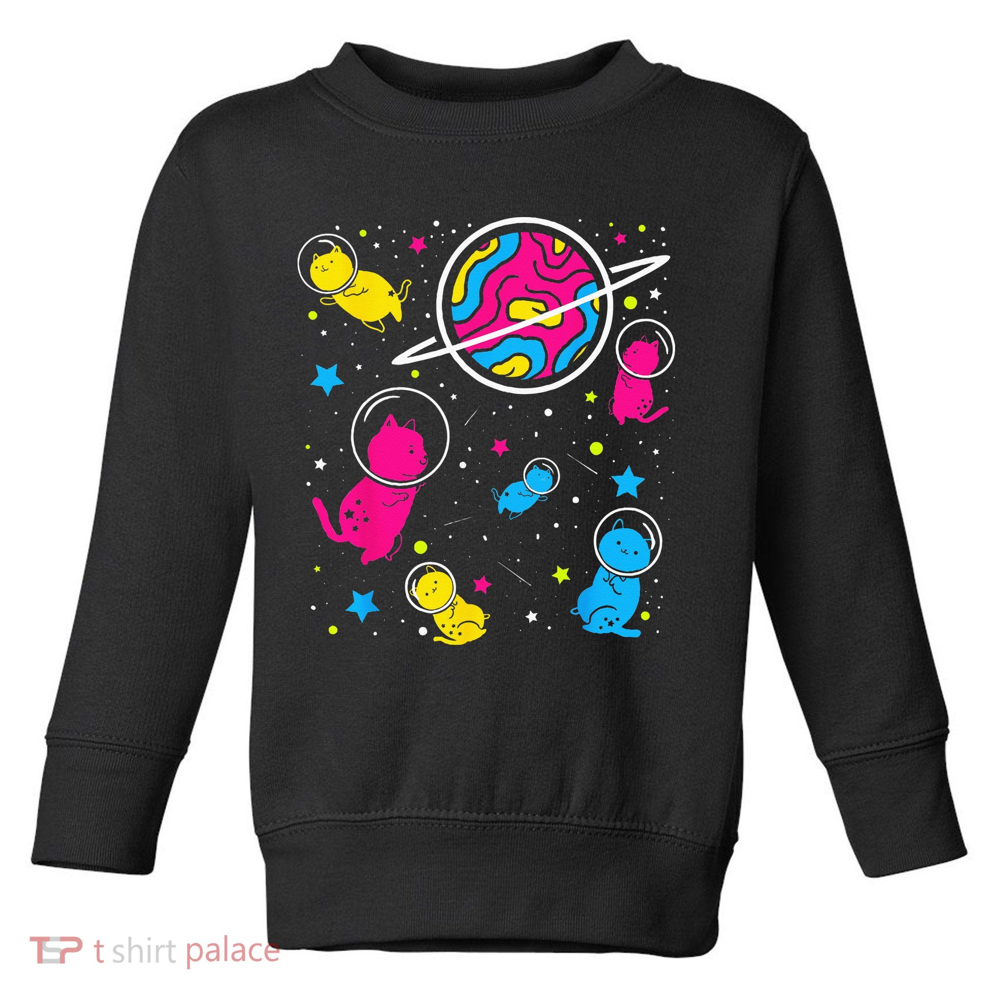Pan Pride Cat In Space Pansexual Toddler Sweatshirt