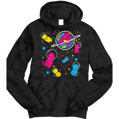 Pan Pride Cat In Space Pansexual Tie Dye Hoodie