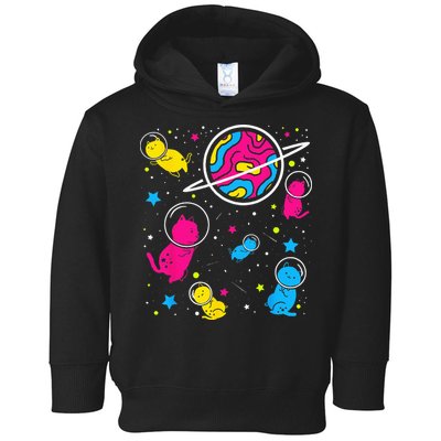 Pan Pride Cat In Space Pansexual Toddler Hoodie