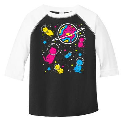 Pan Pride Cat In Space Pansexual Toddler Fine Jersey T-Shirt