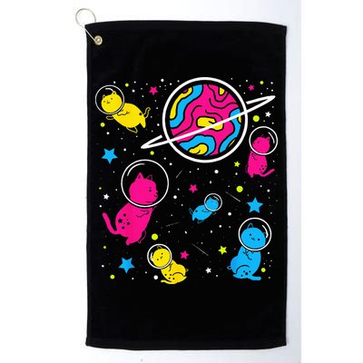 Pan Pride Cat In Space Pansexual Golf Towel