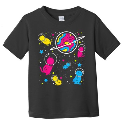 Pan Pride Cat In Space Pansexual Toddler T-Shirt