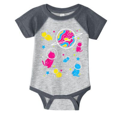 Pan Pride Cat In Space Pansexual Infant Baby Jersey Bodysuit