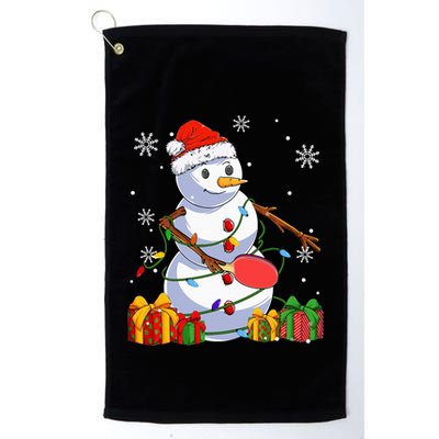 Ping Pong Christmas Snowman Wearing Santa Hat Pajamas Golf Towel