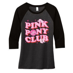 Pink Pony Club Women's Tri-Blend 3/4-Sleeve Raglan Shirt