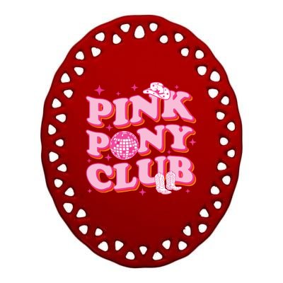 Pink Pony Club Ceramic Oval Ornament