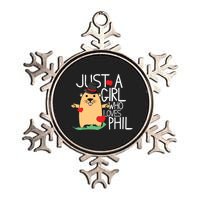 Punxsy Phils Cute Groundhog Day Holiday Design Metallic Star Ornament