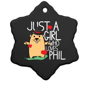 Punxsy Phils Cute Groundhog Day Holiday Design Ceramic Star Ornament