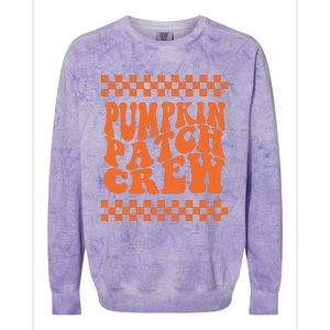 Pumpkin Patch Crew Matching Family Retro Halloween Groovy Colorblast Crewneck Sweatshirt