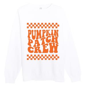 Pumpkin Patch Crew Matching Family Retro Halloween Groovy Premium Crewneck Sweatshirt