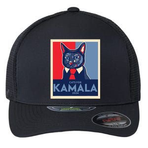 Politically Purrfect Cats For Kamala Harris 2024 President Flexfit Unipanel Trucker Cap