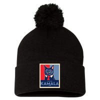 Politically Purrfect Cats For Kamala Harris 2024 President Pom Pom 12in Knit Beanie