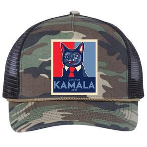 Politically Purrfect Cats For Kamala Harris 2024 President Retro Rope Trucker Hat Cap