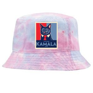 Politically Purrfect Cats For Kamala Harris 2024 President Tie-Dyed Bucket Hat