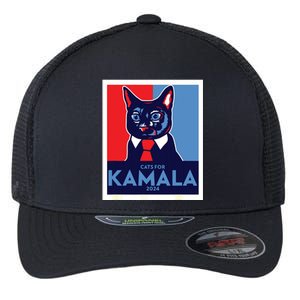 Politically Purrfect Cats For Kamala Harris 2024 President Flexfit Unipanel Trucker Cap