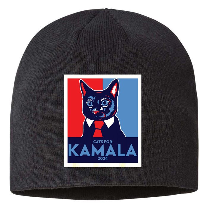 Politically Purrfect Cats For Kamala Harris 2024 President Sustainable Beanie