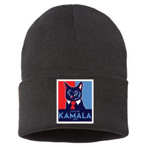 Politically Purrfect Cats For Kamala Harris 2024 President Sustainable Knit Beanie