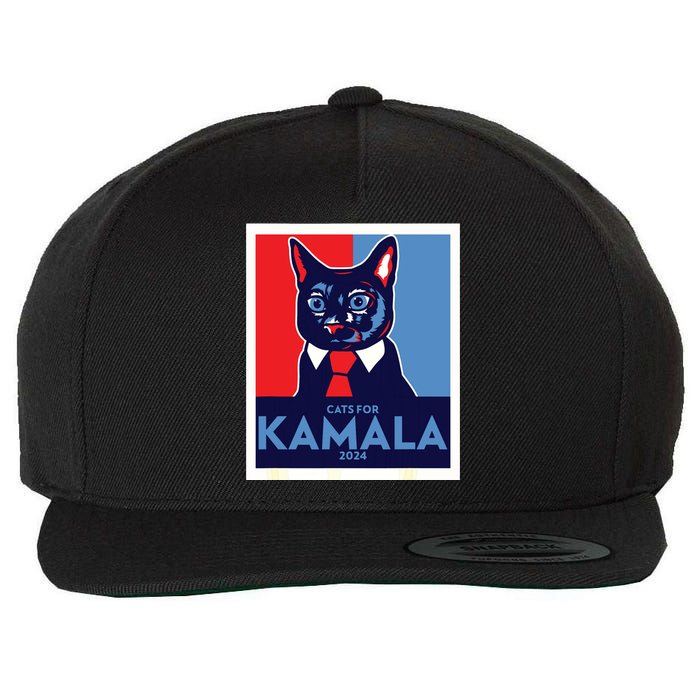 Politically Purrfect Cats For Kamala Harris 2024 President Wool Snapback Cap