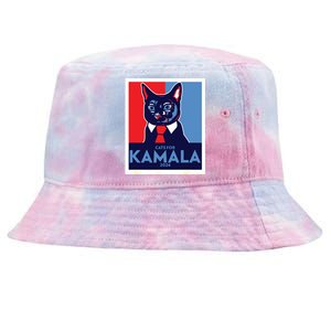 Politically Purrfect Cats For Kamala Harris 2024 President Tie-Dyed Bucket Hat