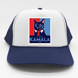 Politically Purrfect Cats For Kamala Harris 2024 President Trucker Hat