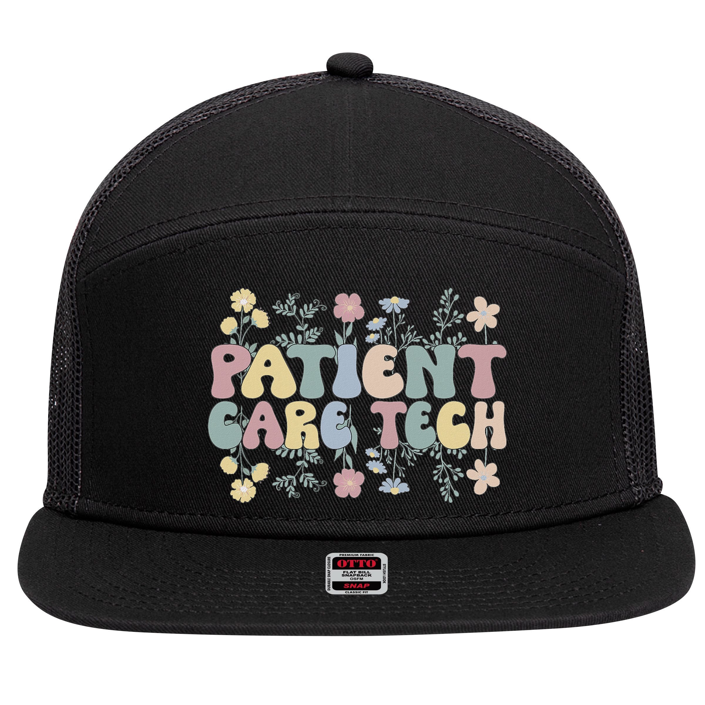 Pct Patient Care Tech Patient Care Technician 7 Panel Mesh Trucker Snapback Hat