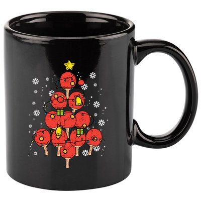 Ping Pong Christmas Tree Xmas Pajamas Pjs Table Tennis Cool Gift 11oz C Handle Ceramic Mug