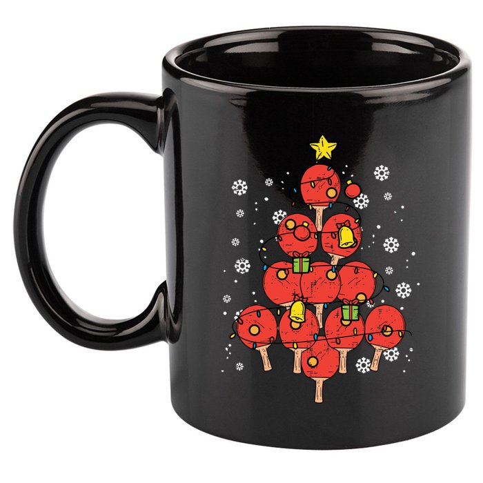 Ping Pong Christmas Tree Xmas Pajamas Pjs Table Tennis Cool Gift 11oz C Handle Ceramic Mug