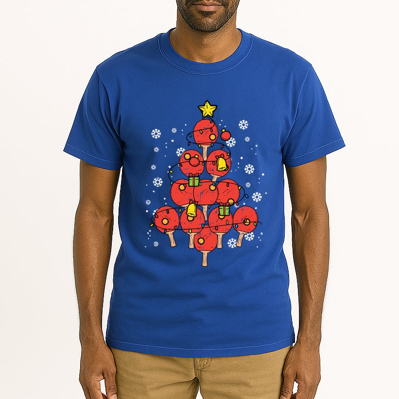 Ping Pong Christmas Tree Xmas Pajamas Pjs Table Tennis Cool Gift Tall T-Shirt