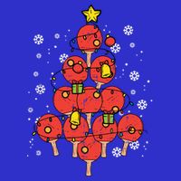 Ping Pong Christmas Tree Xmas Pajamas Pjs Table Tennis Cool Gift Kids T-Shirt