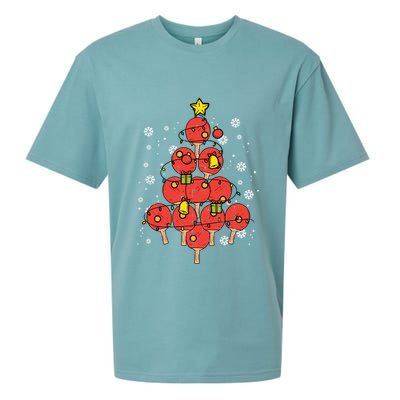 Ping Pong Christmas Tree Xmas Pajamas Pjs Table Tennis Cool Gift Sueded Cloud Jersey T-Shirt