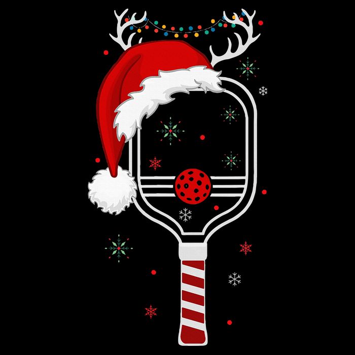 Pickleball Player Christmas Holiday Reindeer Xmas Drawstring Bag