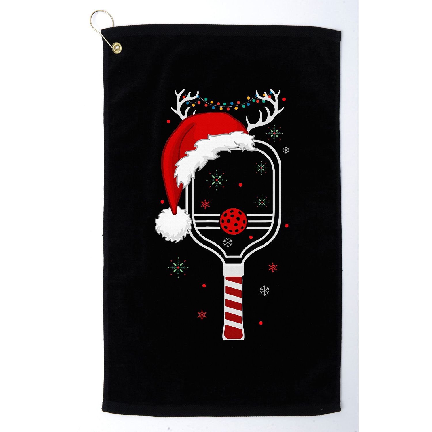 Pickleball Player Christmas Holiday Reindeer Xmas Golf Towel