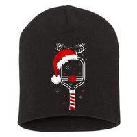 Pickleball Player Christmas Holiday Reindeer Xmas Short Acrylic Beanie