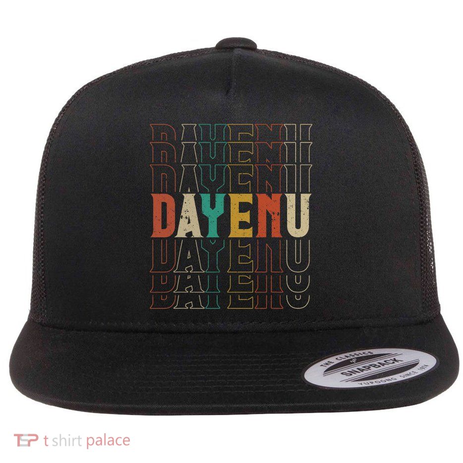 Pesach Passover Dayenu Enough Prayer Seder Jewish Holiday Flat Bill Trucker Hat