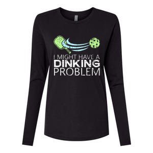 Pickleball Player Dinking Problem Funny Pickleball Womens Cotton Relaxed Long Sleeve T-Shirt